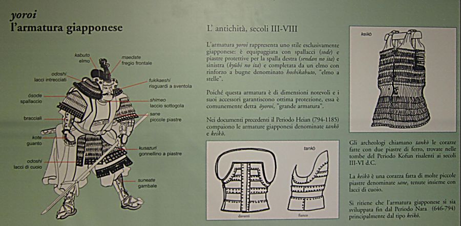 Панцирь (доспехи) самурая 12 века. Музей Востока в Генуи.  Фото Лимарева В.Н.